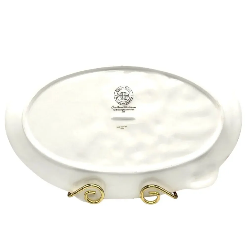 Fitz and Floyd Christmas Blessings Southern Santa Cookie Platter 2014 14